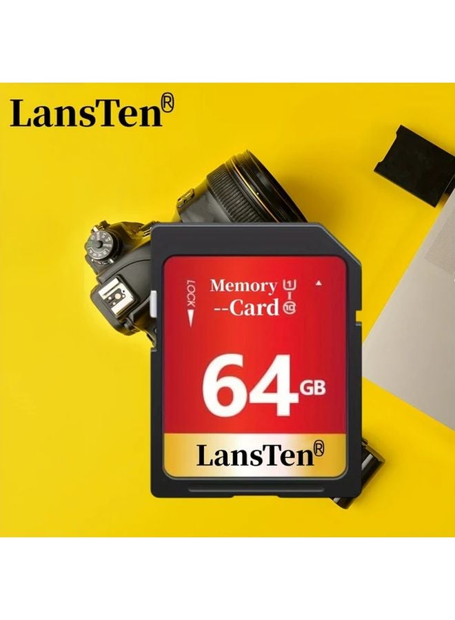 LansTen بطاقة ذاكرة عالية السرعة 64 جيجابايت فئة 10 للكاميرا سعة الفيديو - Image 1